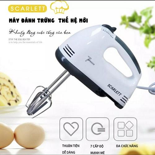 Máy Đánh Trứng Scarlett Cầm Tay Mini Cao Cấp Với 7 Tốc Độ Cực Mạnh