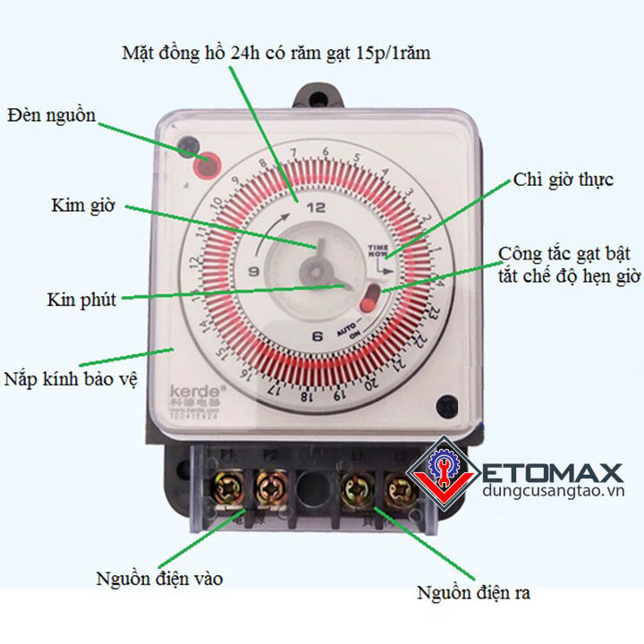 Hẹn giờ lập trình cơ công suất lớn Kerde TID-03J