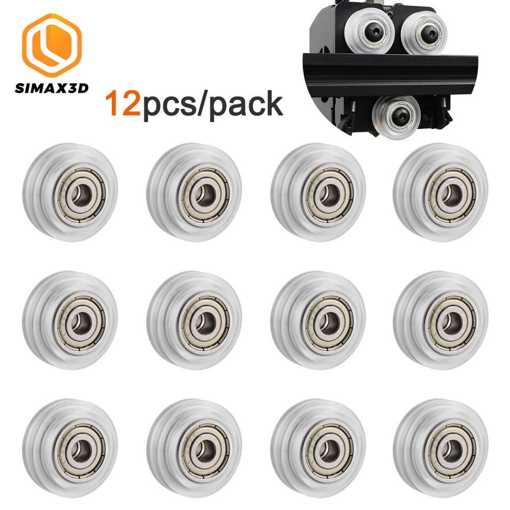 SIMAX3D 3D Máy In Trong Suốt Polycarbonate Bánh Xe Nhựa V-Khe Cắm POM Ròng Rọc 625zz Tuyến Tính Chịu Lực Cho Creality CR-10 S5 Ender 3/3 Pro