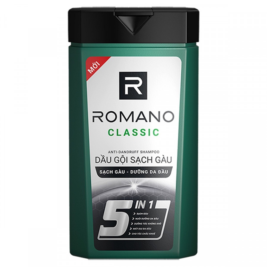 Dầu gội cao cấp Romano Classic Antidandruff cổ điển lịch lãm & ngăn gàu trở lại 380gr