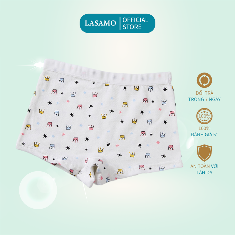 Quần chip bé gái, quần lót cho bé gái cotton cao cấp Crown Cô gái dễ thương hãng LASAMO mã QLB025