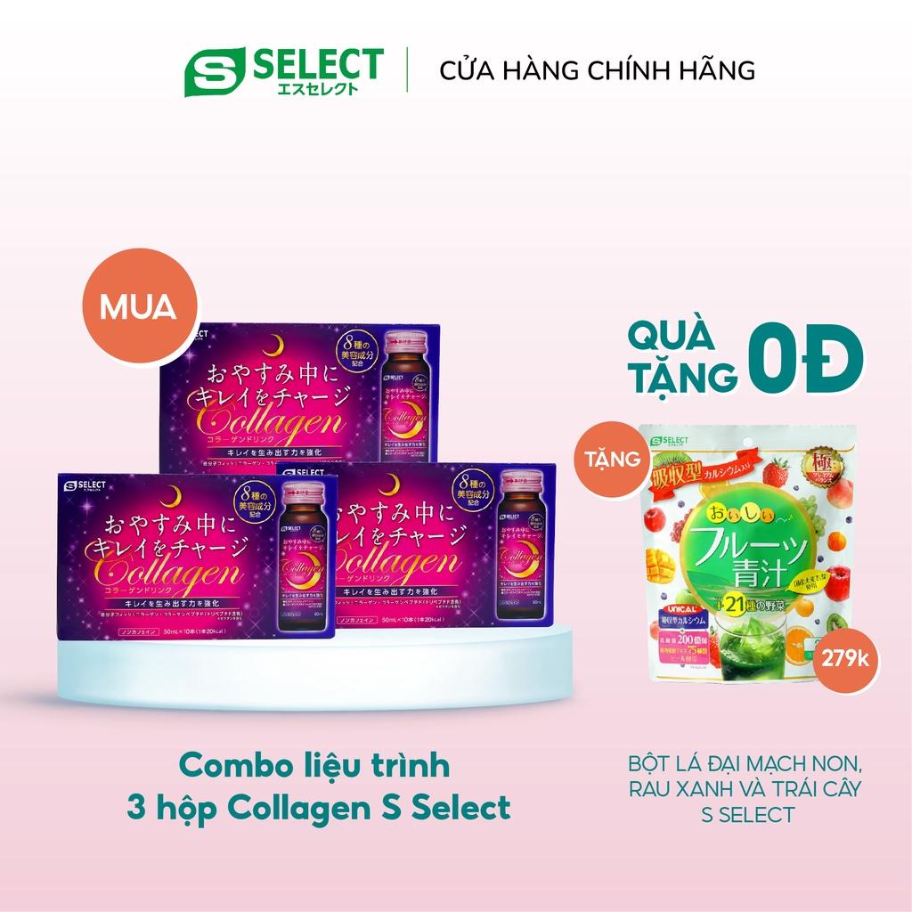 Combo 3 Hộp Nước Uống Đẹp Da Collagen Thủy Phân S Select Nhật Bản 2000mg/lọ