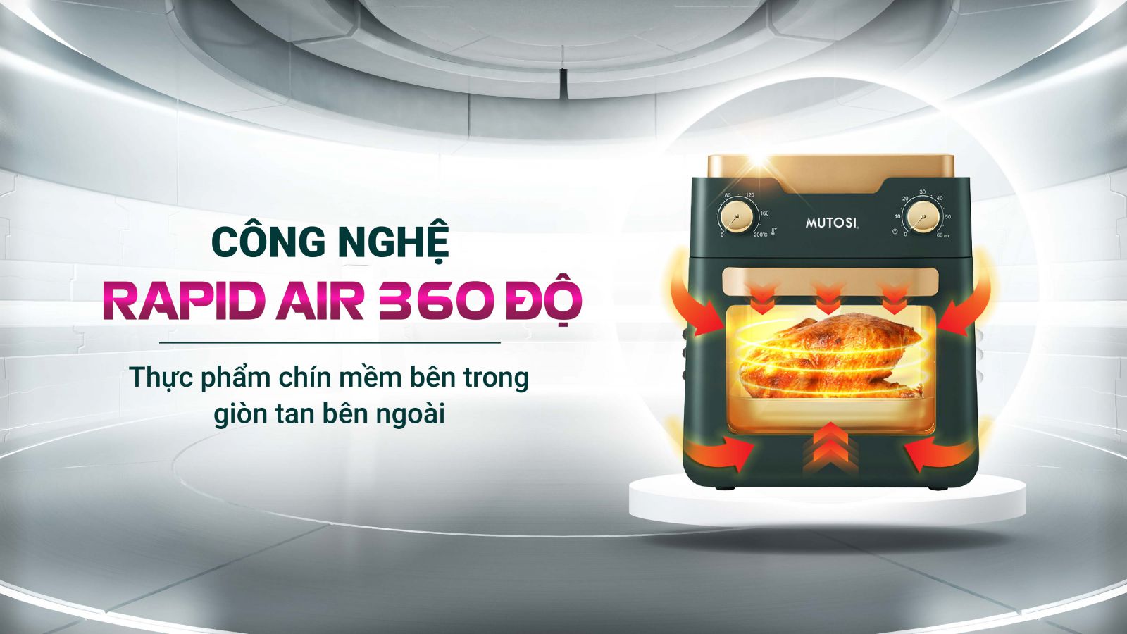 Nồi chiên không dầu Mutosi MF-98C dung tích 12L - Công nghệ nhật bản - Hàng chính hãng