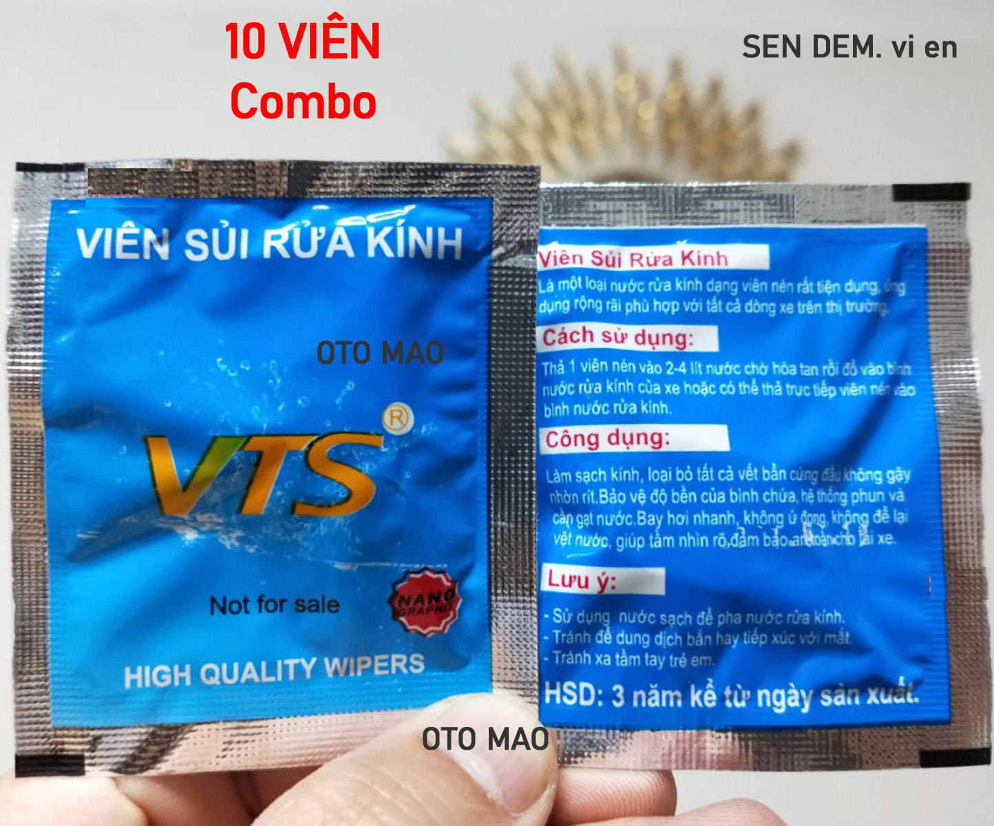 10 Viên sủi rửa kính ô tô, CHÍNH HIỆU, Chất lượng, viên sủi rửa kính vts