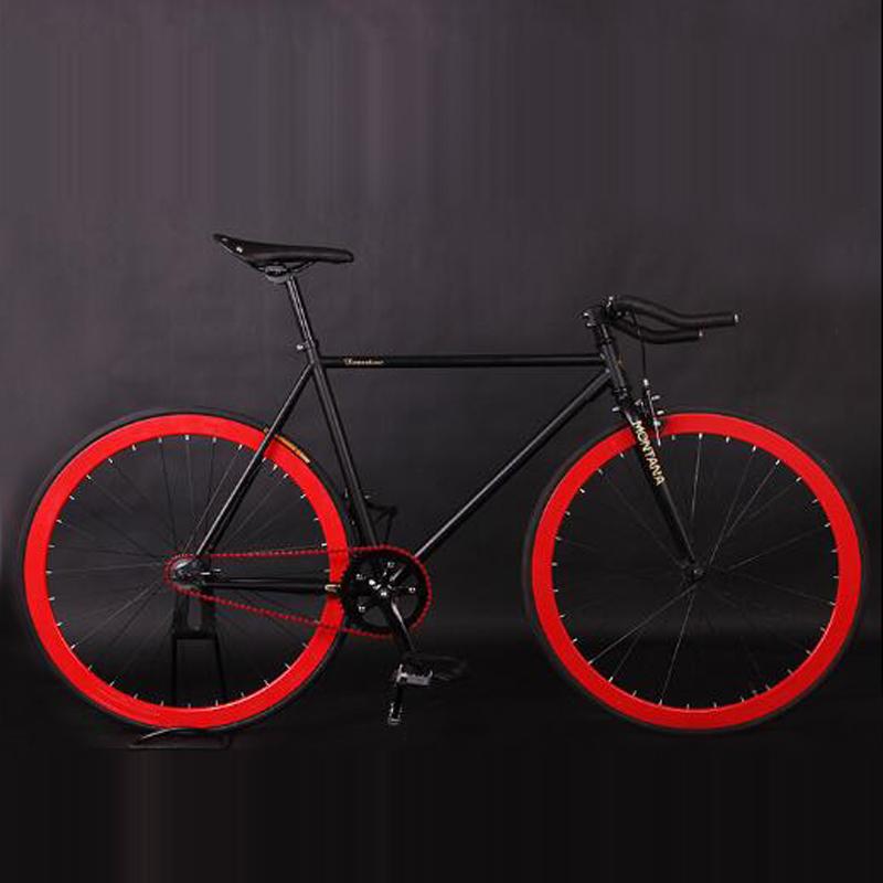 Xe Đạp Fixie Xe Đạp Fixed Gear 52Cm Đi Xe Đạp Xe Đạp Thành Phố Khung Thép Hợp Kim Bánh Xe 40Mm Tốc Độ Đơn Xe Đạp Color: black 2 Size: 46cm