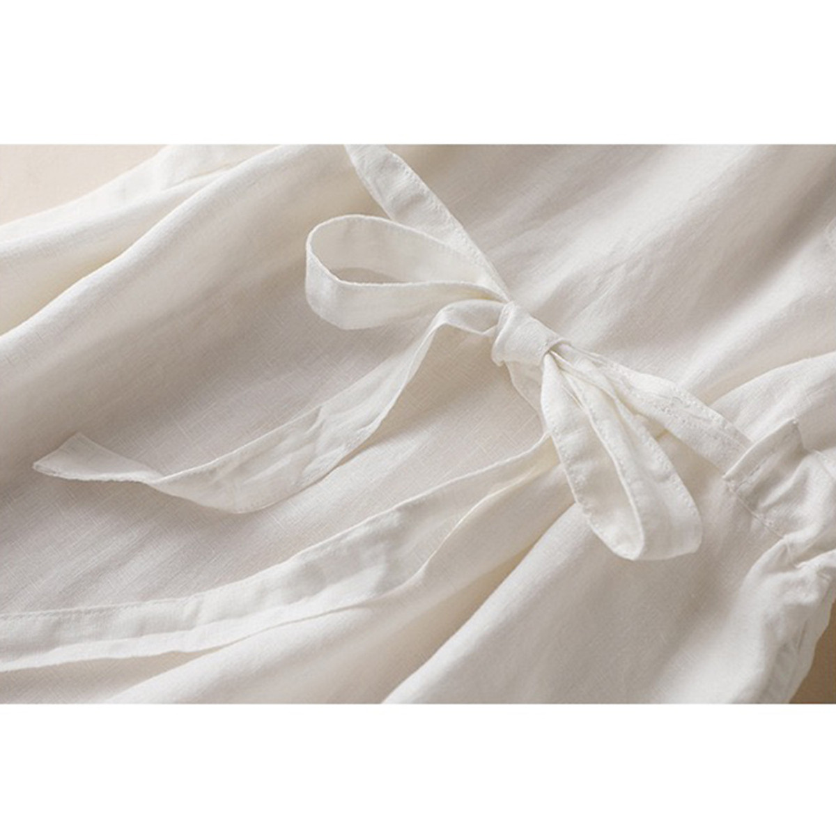 Đầm suông tay hến Linen tưng Hàn rút eo trẻ trung ArcticHunter, có 3 màu lựa chọn (Nâu đỏ, Xanh, Trắng)