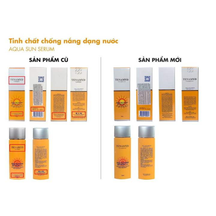 (Combo 3 Hộp) Tinh Chất Chống Nắng Tenamyd Aqua Sun Serum Skincare SPF 50/ PA+++ 70ml