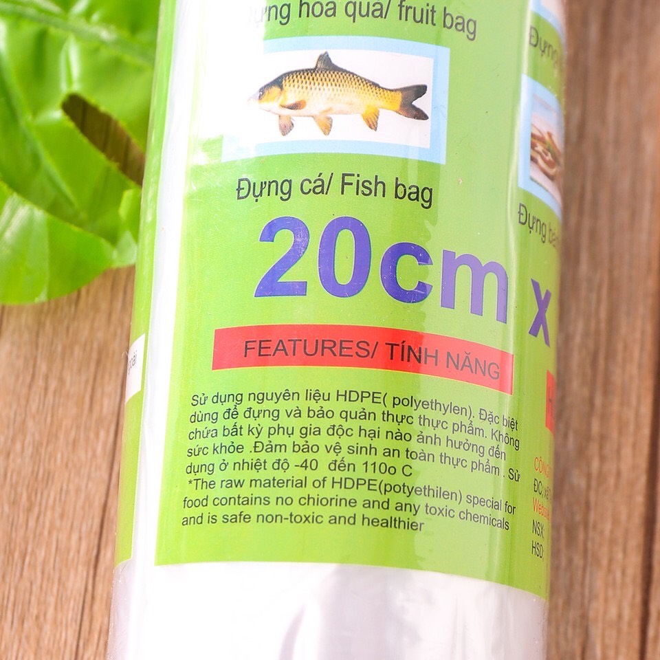 Cuộn túi đựng thực phẩm tự phân hủy 20x30x150 túi 1 cuộn