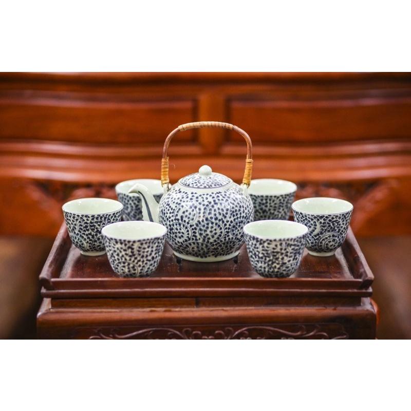 BỘ ẤM CHÉN VẼ BÁT TRÀNG️ẤM CHÉN ĐẸP️RẺ