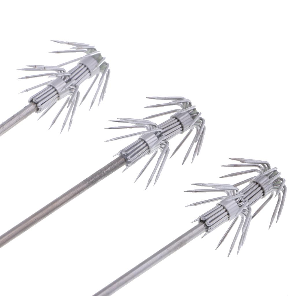 8x3pcs Luminous Squid Deep Sea Drop Underwater Catch Fishing Lure Hook Tackle