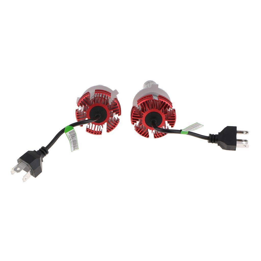 50W LED H4 6000LM Headlight Conversion Kit High Low Beam Bulb,Red