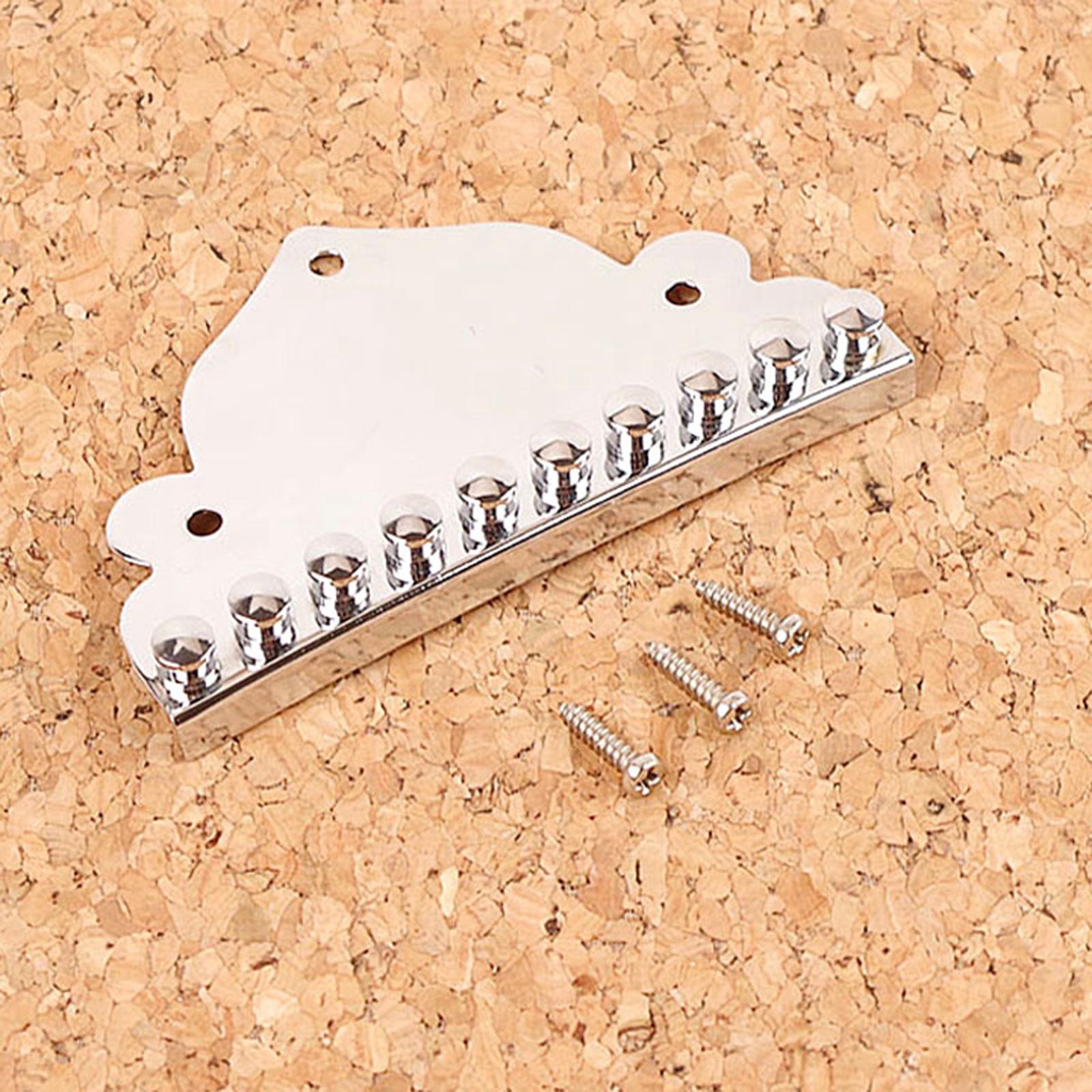 Chrome Mandolin Tailpiece for 10-String Mandolin Replacement Parts with Screws