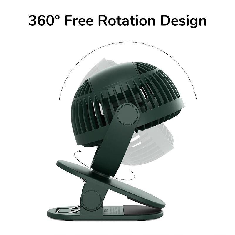 Quạt Kẹp Đa Năng Jisulife FA29A Cao Cấp Mát 360 Độ | Pin 4000mAh Sạc Nhanh SD Đến 12h | Hàng Chính Hãng