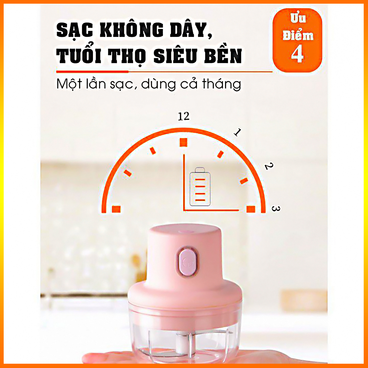 Máy xay tỏi ớt tích điện mini có cổng sạc usb - đa năng thể tích 250ml dễ dàng sử dụng