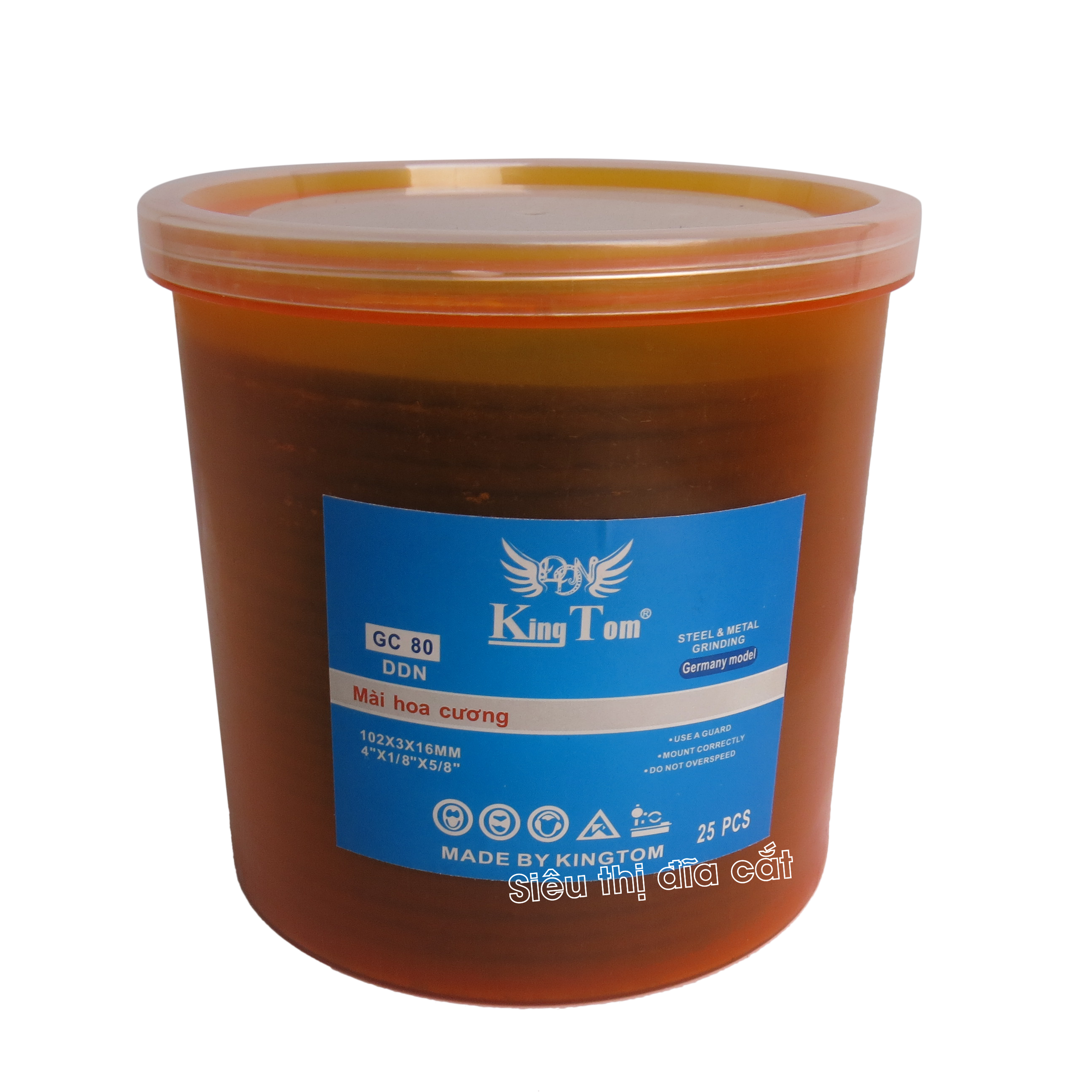 Phíp Mài Hoa Cương KingTom - Số 80 - Hộp 25 Viên - Mài Sắc Bén - Êm Tay