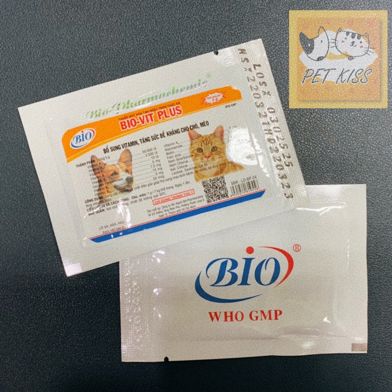 Bột bổ sung Vitamin, tăng đề kháng cho Chó Mèo Bio-Vit Plus, gói 5g