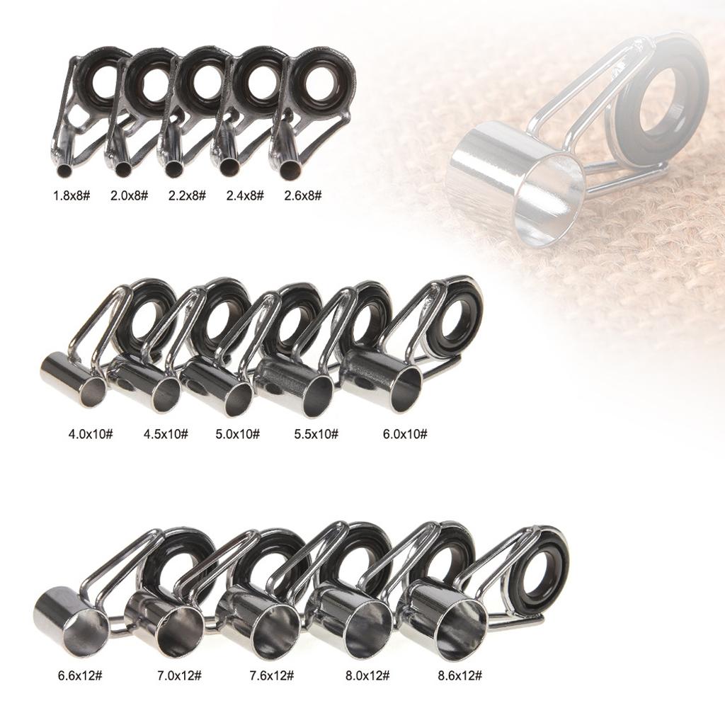 75pcs Fishing Rod Guides Tip Rings Set Rod Repair Kit DIY Eye Ring with Box
