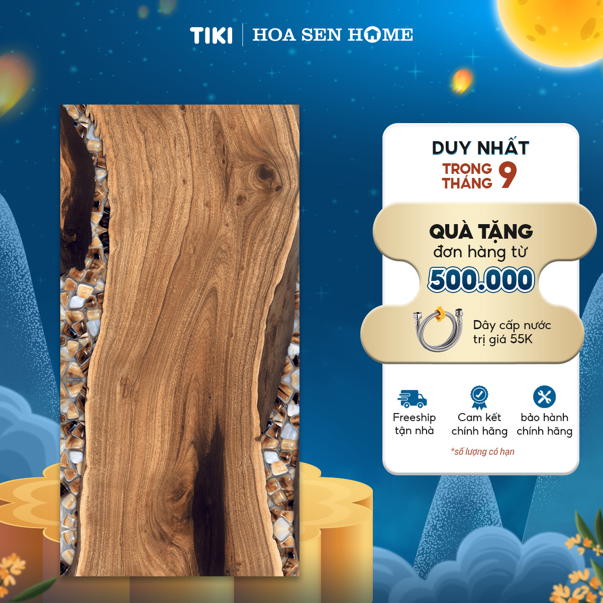 Gạch men ốp tường, lát nền LUSTRA INCEF0601200017 loại gạch granite vân gỗ tự nhiên, độ dày 8.8mm, kích thước 600mmx1200mm, thùng 2 viên - Hàng chính hãng