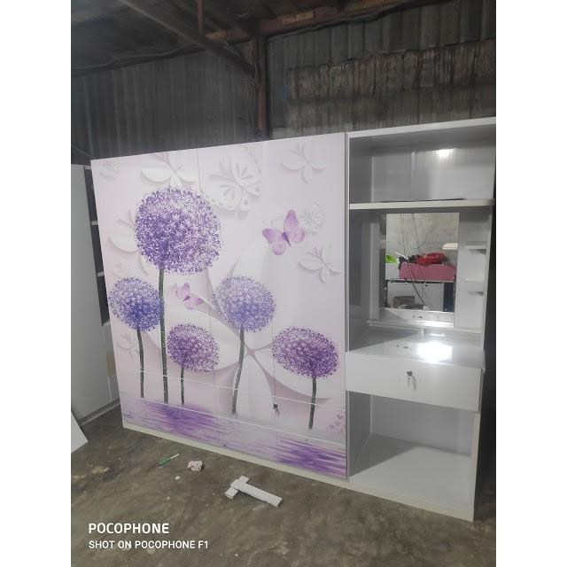 Tủ Nhựa Đài Loan 4 Cánh 1 Bàn Trang Điểm In 3D 022