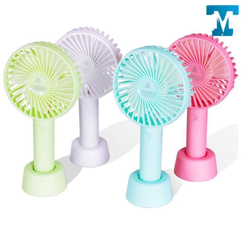Quạt cầm tay có đế để bàn - quạt mini tích điện N9 3 cấp độ gió - Tặng kèm pin