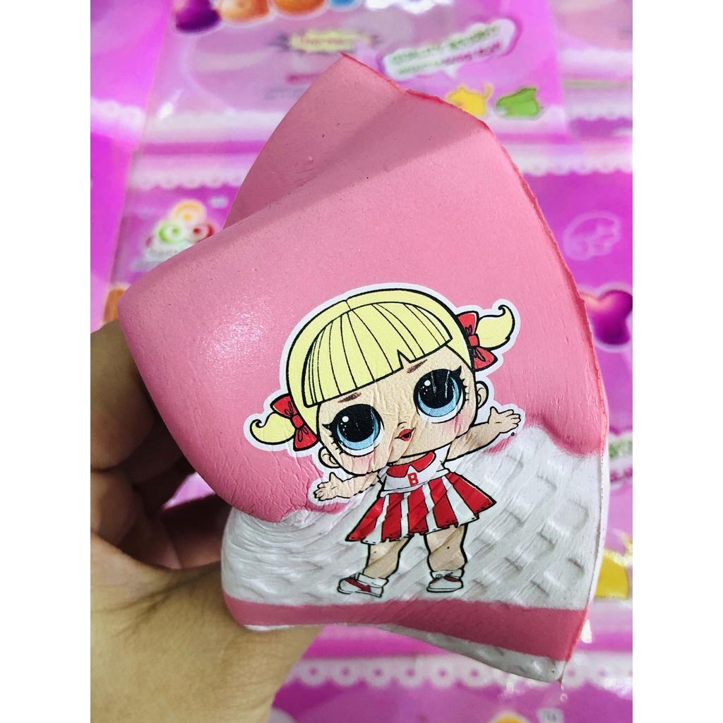 Squishy Lớn JUMBO Hình hộp sữa màu hồng cô gái búi tóc vàng Đồ Chơi Xốp Giảm Stress Hình mềm mịn dễ Thương đàn hồi Cho B