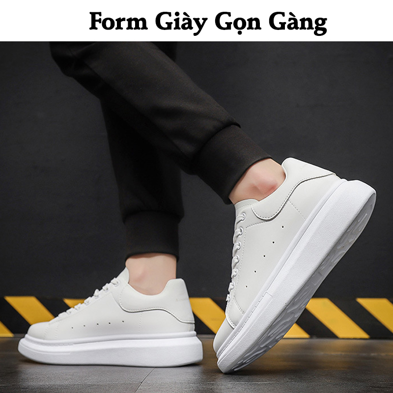 Giày thể thao sneaker nam màu trắng bằng da không tróc thương hiệu ZAVAS - S387 - Hàng chính hãng