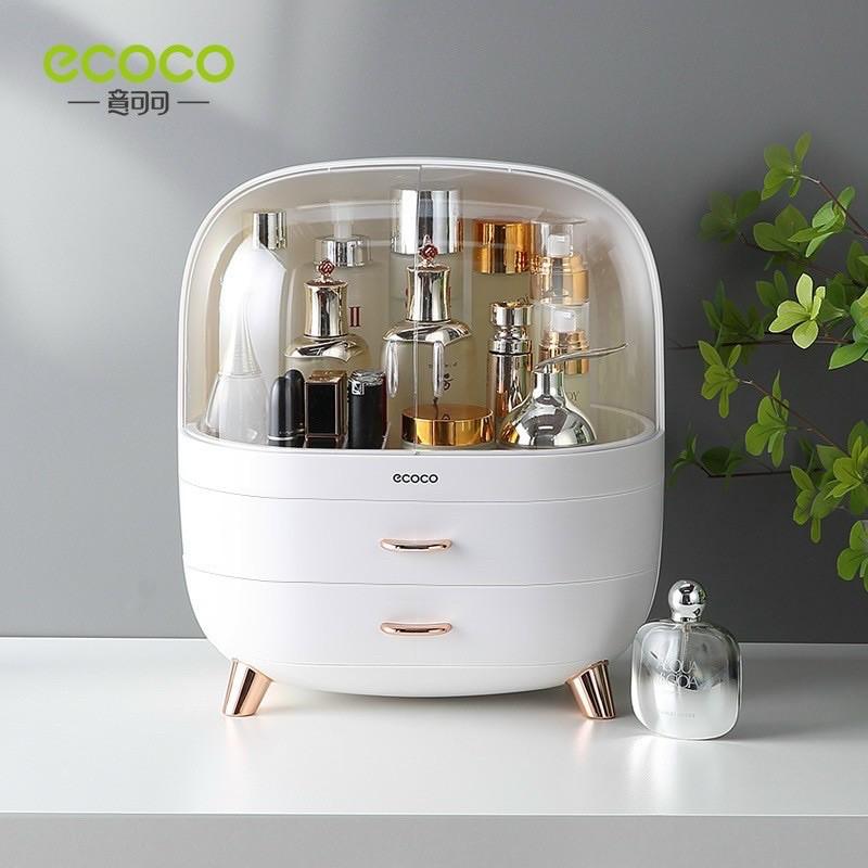 Tủ mỹ phẩm để bàn trang điểm cửa kính 3 ngăn Ecoco