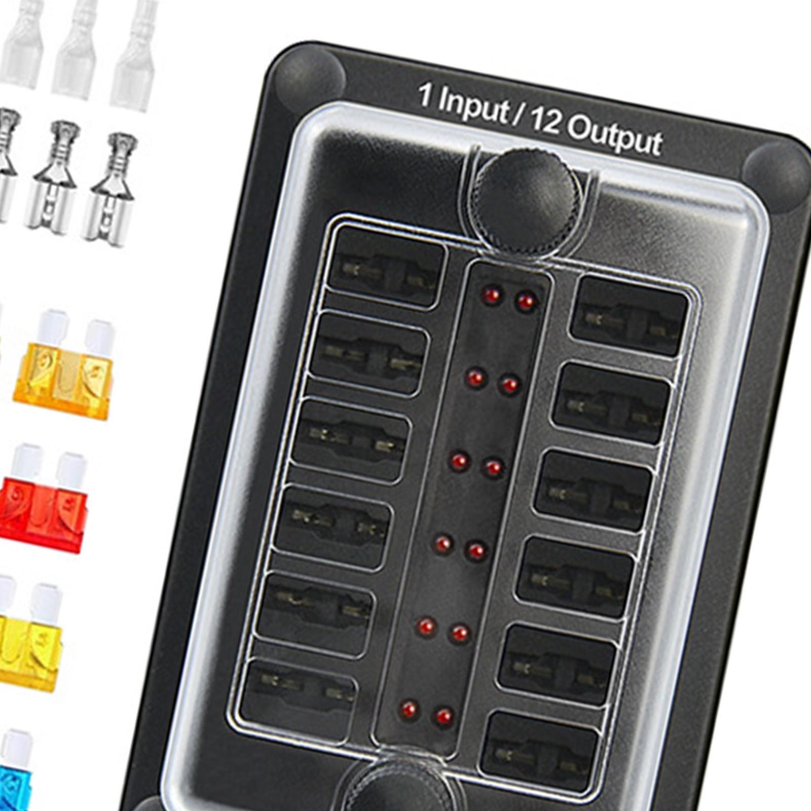 Multi Way Waterproof Fuse Box Automotive RV Van Vehicle Boat Marine Fuse Block