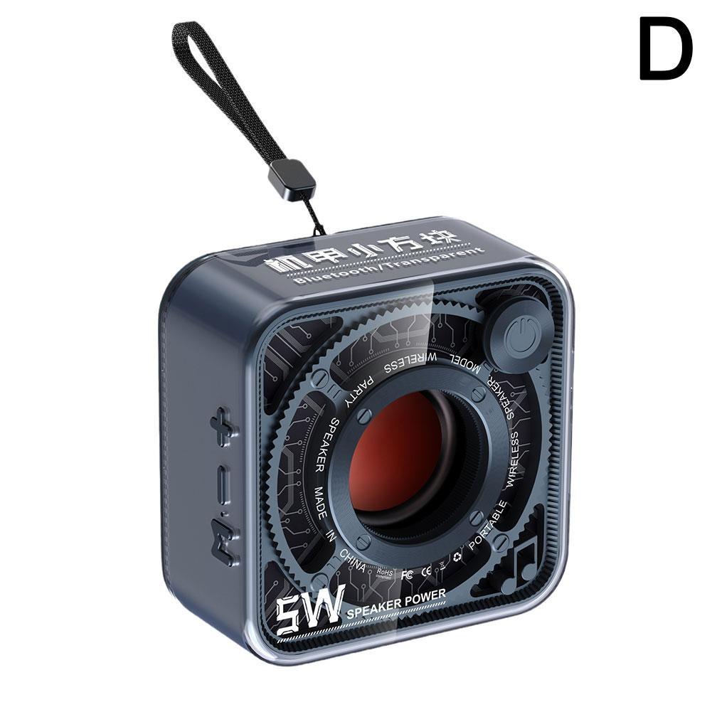 Loa trong suốt Mech Mini Square Loa Bluetooth không dây Âm thanh nổi Âm thanh vòm Âm nhạc Loa nghe nhạc di động ngoài trời Màu sắc: d