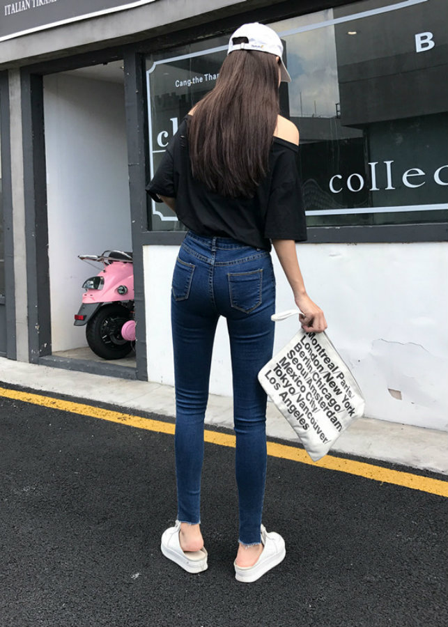 Quần skinny jeans rách Mã: QD1815 - XANH ĐẬM