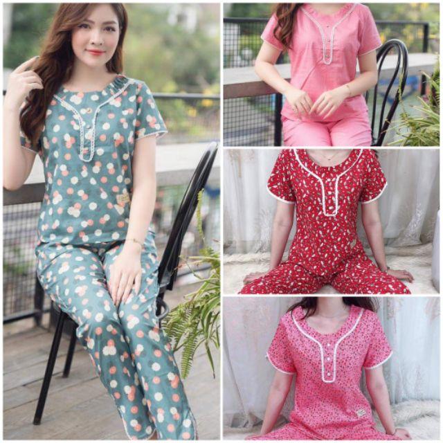Đồ bộ mặc nhà cổ y ren xinh