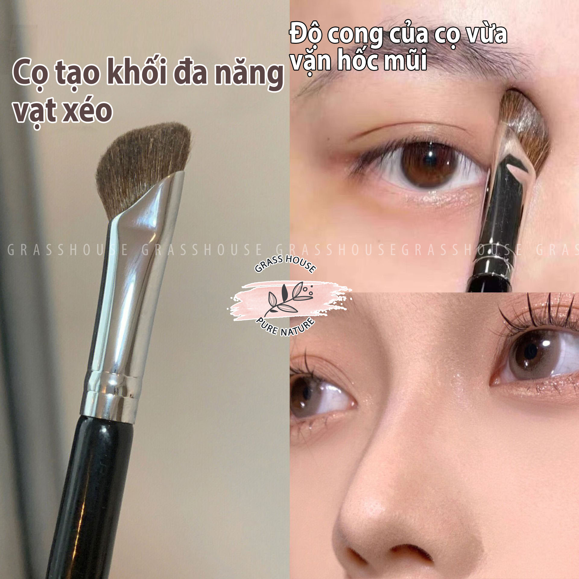 Cọ vạt xéo tạo khối đánh khối mũi và góc cạnh chuyên nghiệp, cọ tạo khối làm đẹp tiện lợi