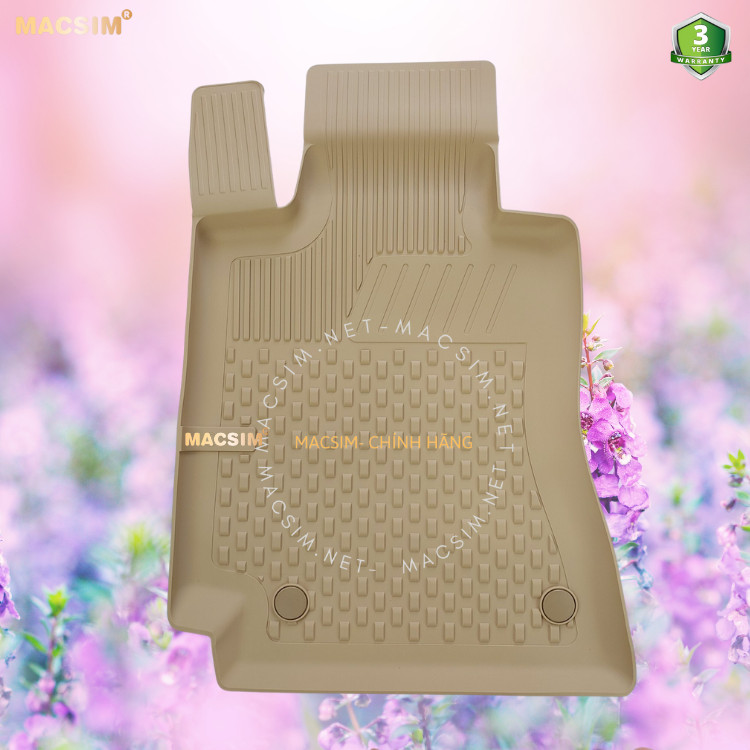 Thảm lót sàn ô tô nhựa TPE Silicon Mercedes C Series W205 2014-2020 Beige Nhãn hiệu Macsim