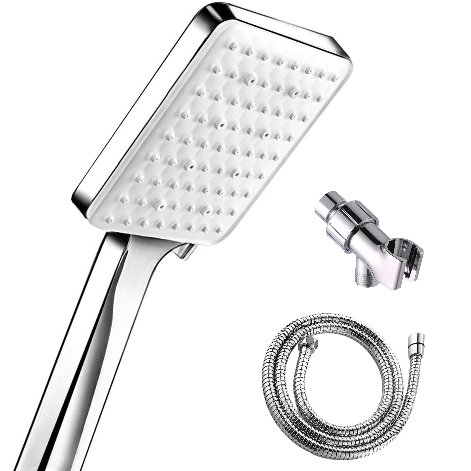 High-Pressure Handheld Shower Head 6 Setting Bathroom Adjustable Shower Spray Rain Shower Head with 4.9Ft Hose