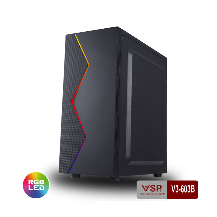 Vỏ máy tính CASE VSP V3-603 dãy LED RGB - Hàng Chính Hãng