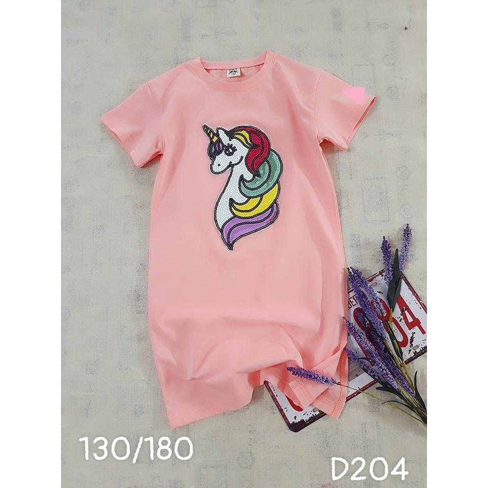 Đầm váy suông mùa hè cho bé gái hình Pony diện đi chơi đi học đẹp size 20-40kg chất cotton mềm mát