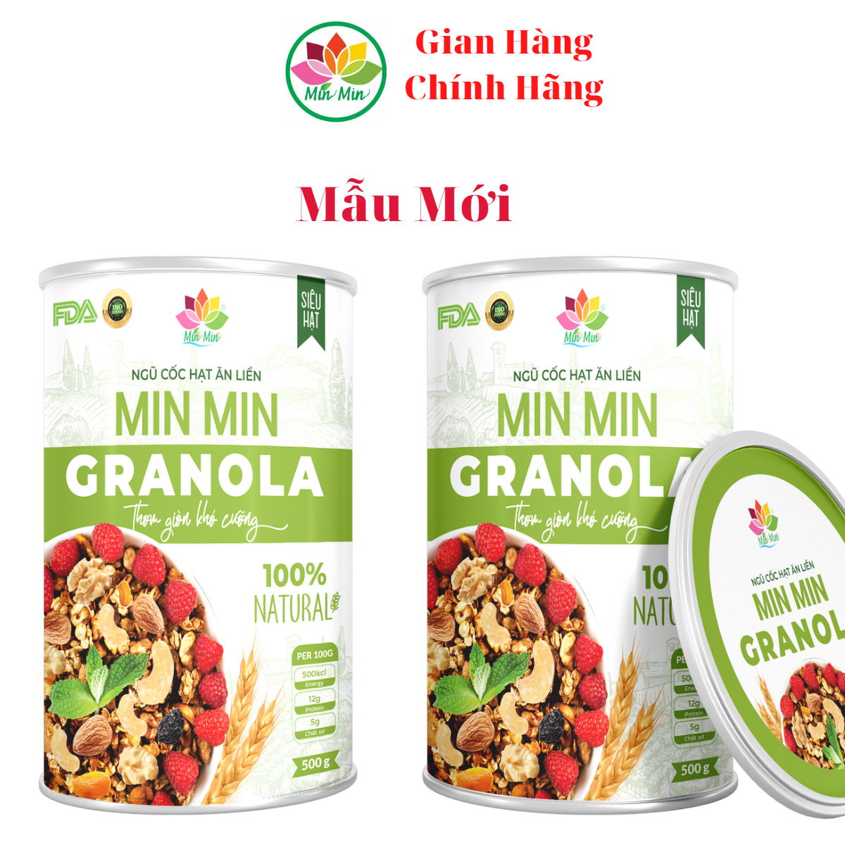 Ngũ Cốc Hạt Min Min Ăn Liền GRANOLA _ Ngũ Cốc Ăn Liền Min Min Vị Truyền Thống _ ngũ cốc mix hoa quả xấy