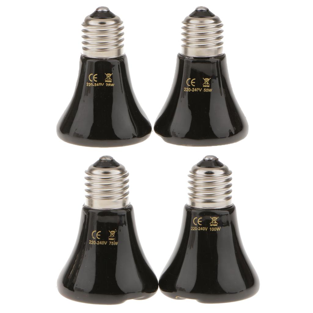 2xInfrared Ceramic Emitter Heat Light Bulb Lamp for Reptile Pet Brooder 50W