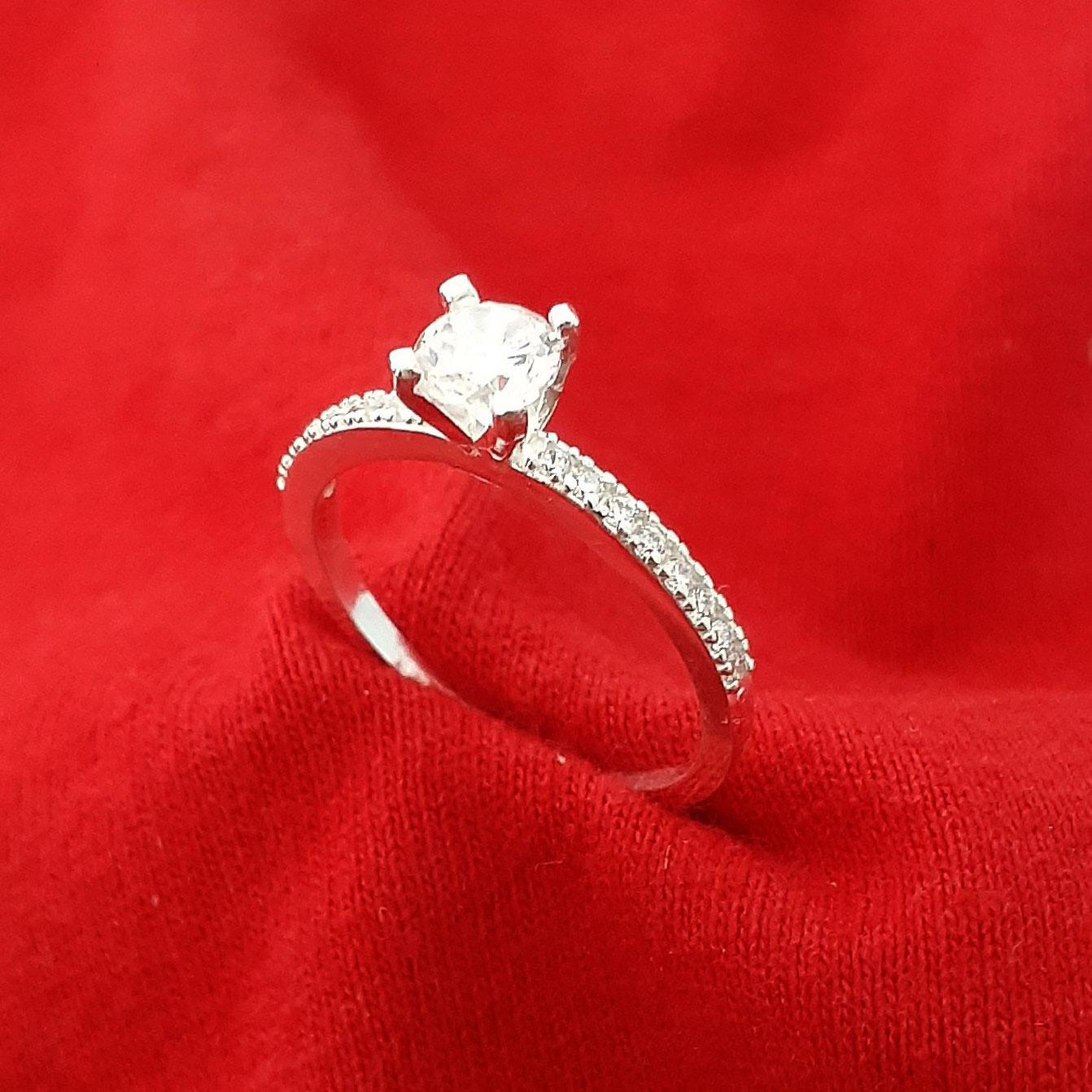 Nhẫn nữ Bạc Quang Thản, nhẫn bạc nữ ổ cao gắn đá kim cương nhân tạo 4ly bản nhỏ xinh chất liệu bạc thật không xi mạ, thích hợp đeo tại các buối dạ tiệc, sinh nhật, làm quà tặng – QTNU27