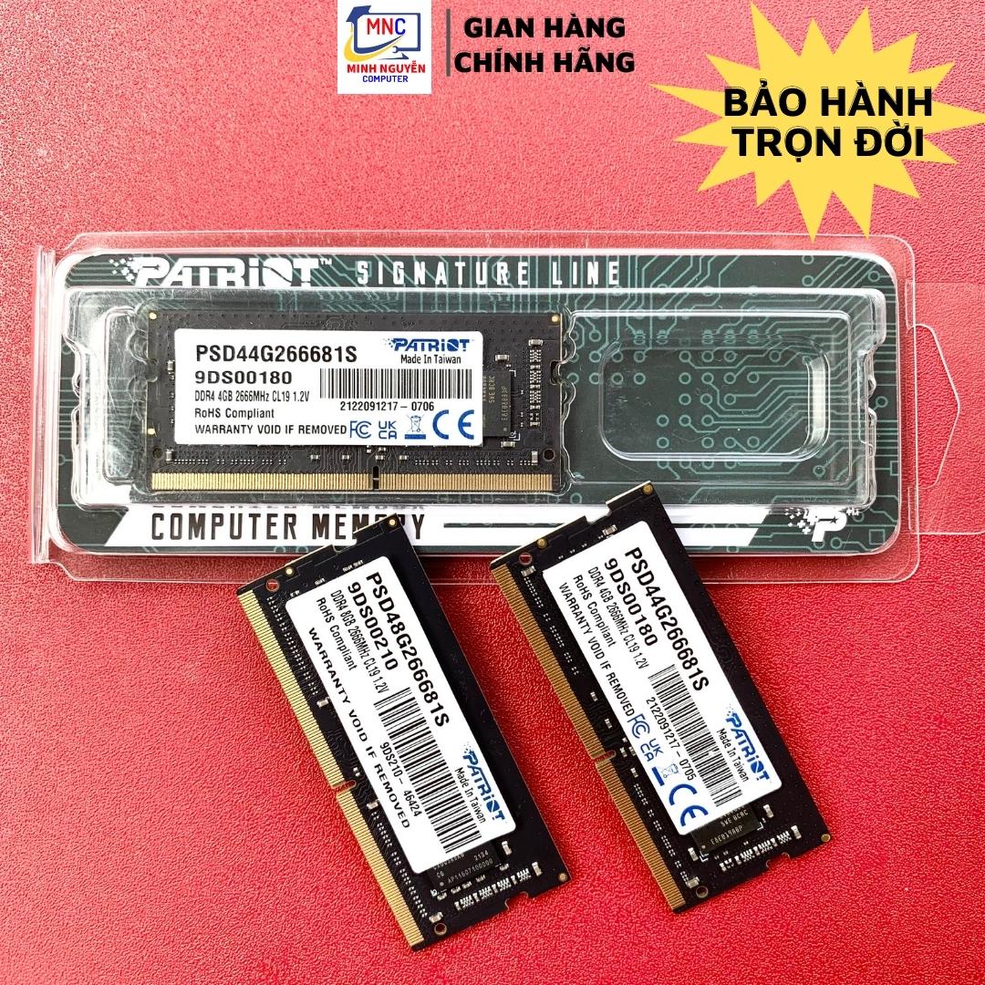 Ram DDR4 Laptop Patriot 8GB, 4GB Bus 2666 - Bảo Hành Trọn Đời - Hàng Chính Hãng