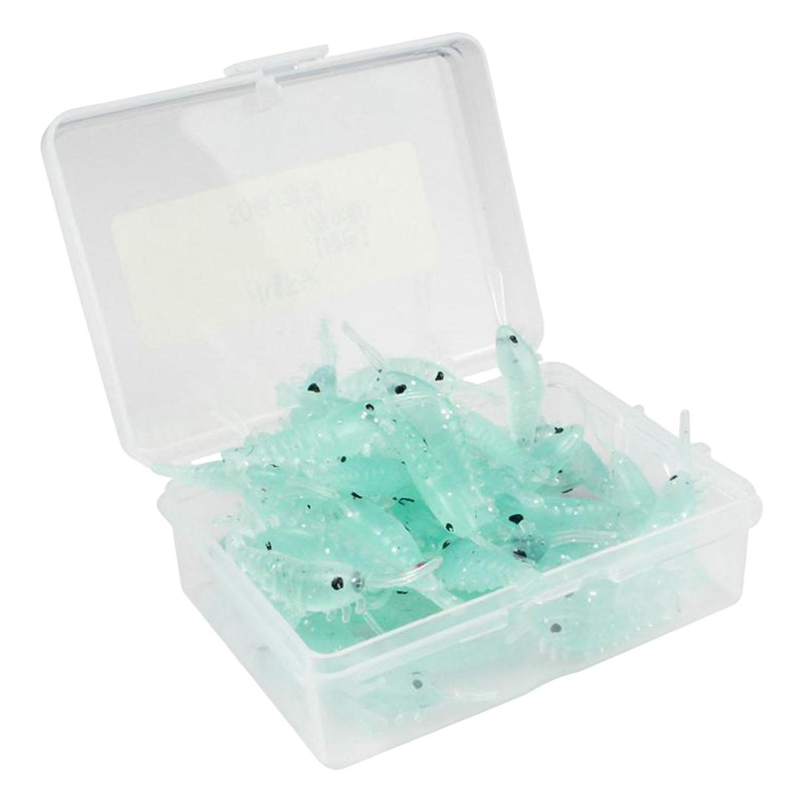 Soft Silicone Shrimp Lures Set 3cm Artificial Worm Fishing Baits Freshwater for Salmon