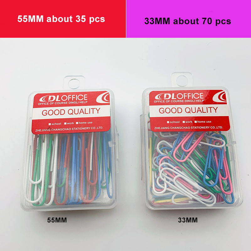 Stationery, Paper Clip, Silver / multicolor, 33mm / 55mm size【lyfs