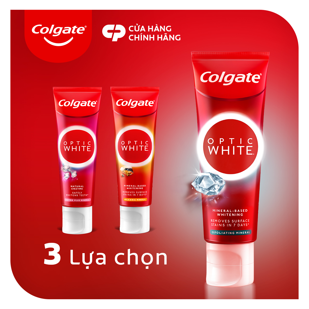 Kem Đánh Răng Colgate trắng răng Optic White Exfoliating Mineral cho răng sáng bóng 100g/tuýp