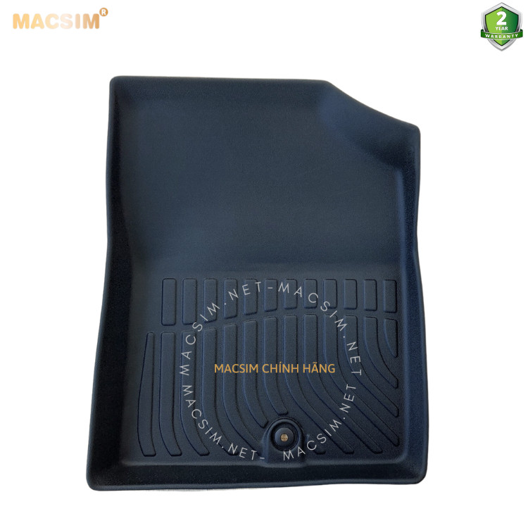 Thảm lót sàn xe ô tô Hyundai Santafe 2019- đến nay Nhãn hiệu Macsim chất liệu nhựa TPE đúc khuôn cao cấp - màu đen