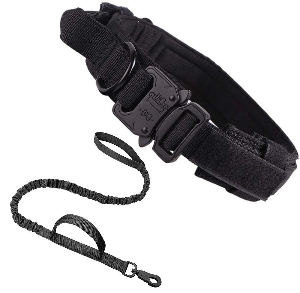 Cổ áo chó chiến thuật với cổ áo chó nylon huấn luyện quân sự có thể điều chỉnh