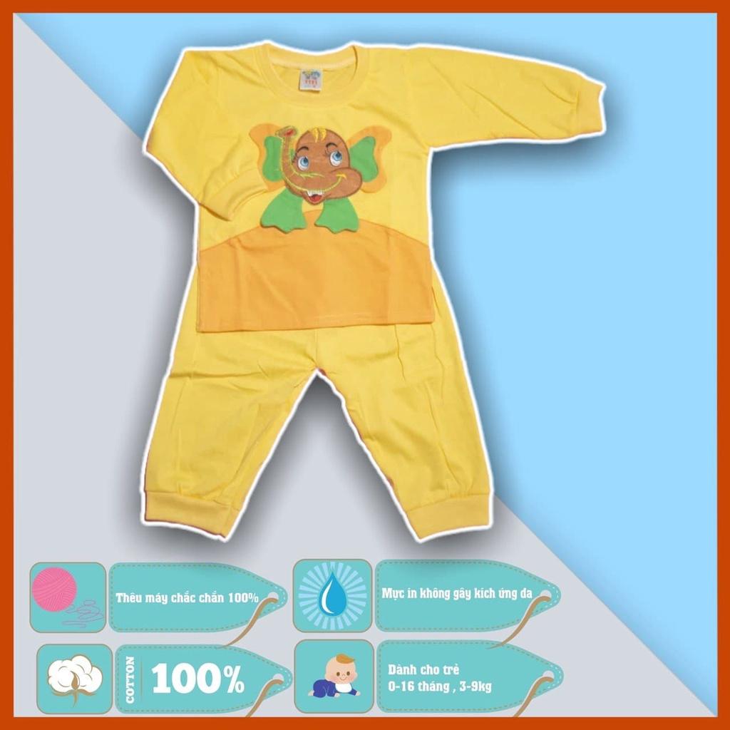 Set áo quần trẻ em sơ sinh thêu chú voi cute - 5 màu - dành cho trẻ 3 - 9kg - cotton 100%