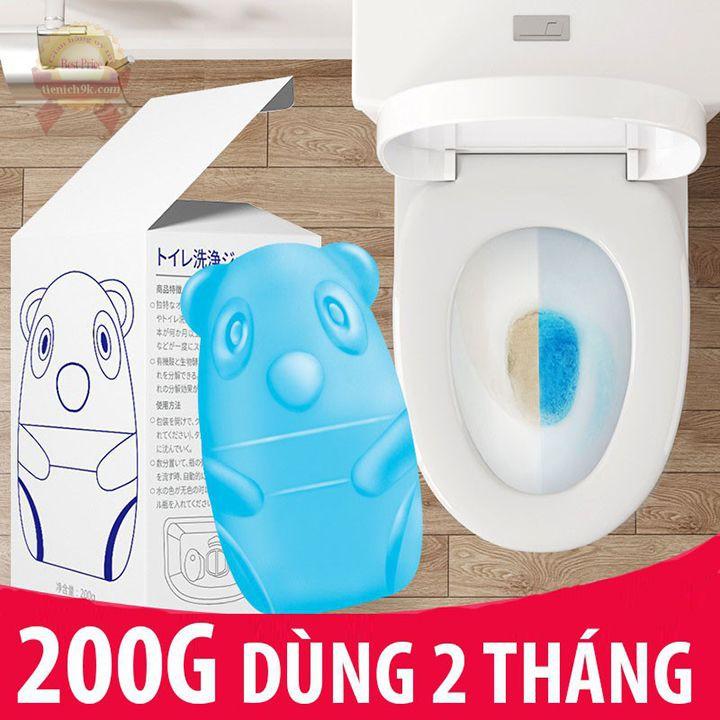 Chai tẩy thả bồn cầu hình gấu xanh kháng khuẩn khử trùng loại bỏ mùi hôi làm sáng bóng toilet vệ sinh nhà tắm