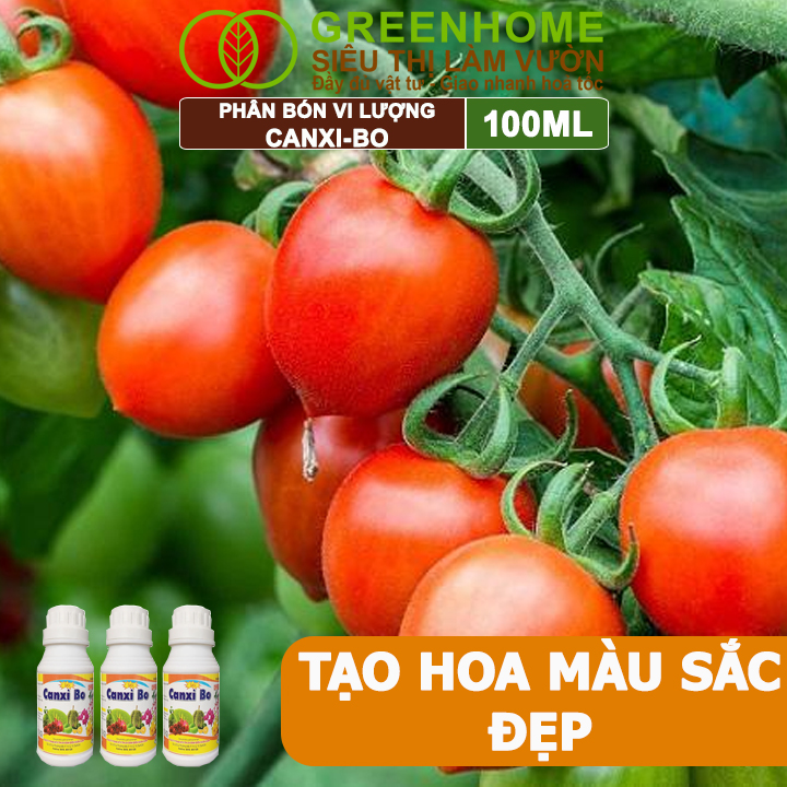Phân Bón Vi Lượng Canxi Bo Greenhome, Chai 100ml, Kích Rễ, Chống Rụng Trái Non Trên Cây Trồng