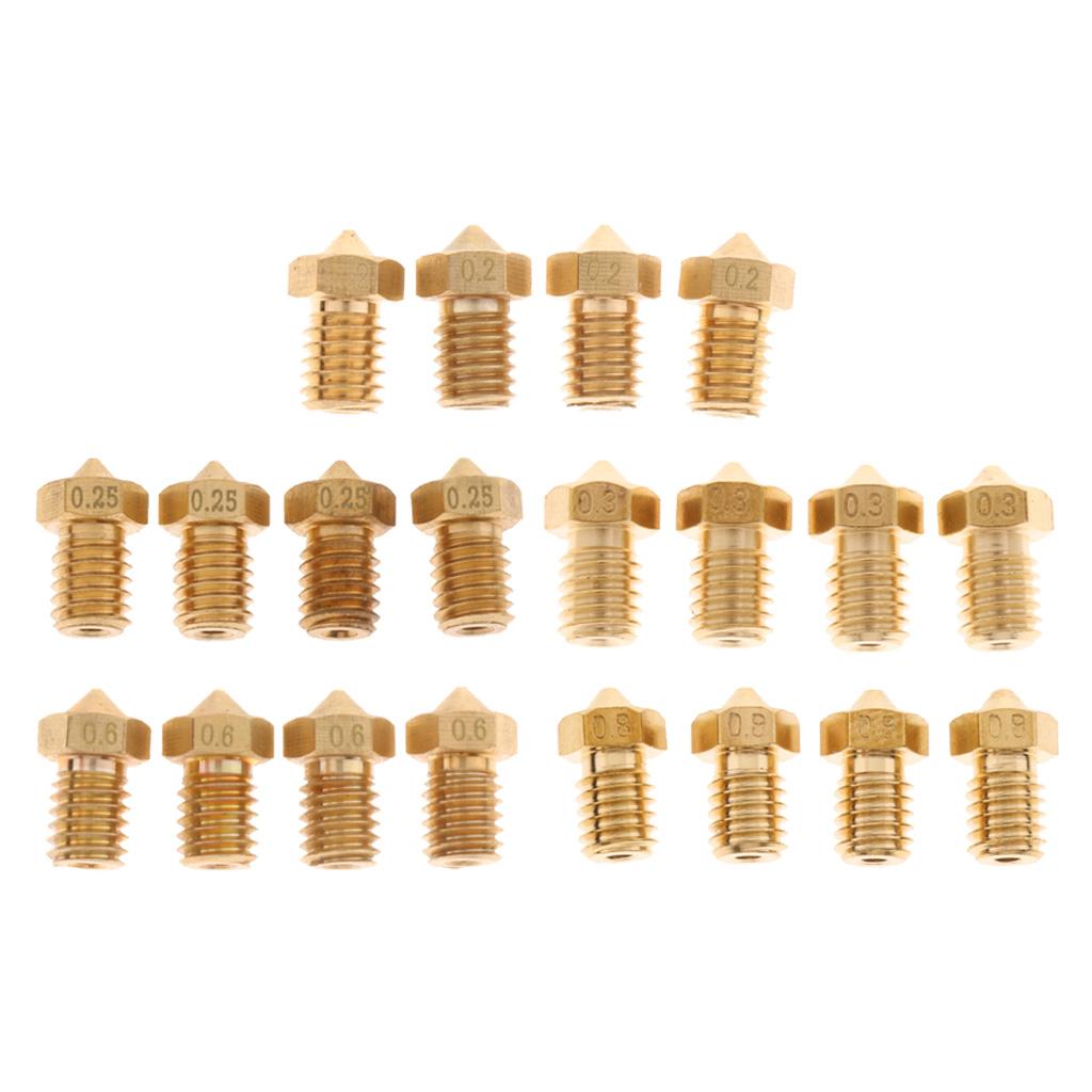 4x 0.2mm Extruder Brass Nozzle Print Head for 1.75mm 3D Printers Accessories