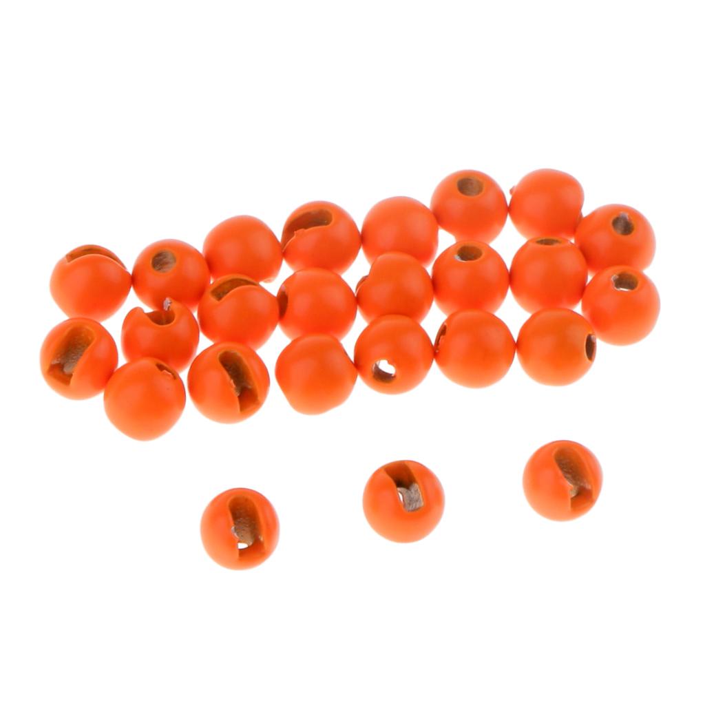 75pcs Tungsten Slotted Fly Tying Beads Nymph Head Eyes Round Ball Beads 2.8mm